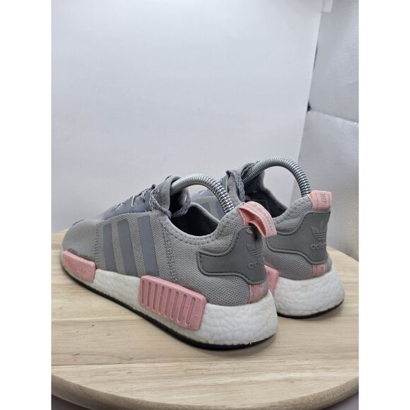 Adidas NMD R1 Boost Womens 8 Gray Pink Running Shoes Low Athletic Gym BY3058 - Picture 7 of 9